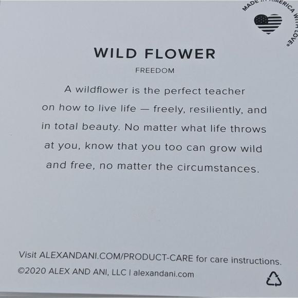 Alex Ani Shiny Silver Purple Wildflower Bracelet - Picture 9 of 9